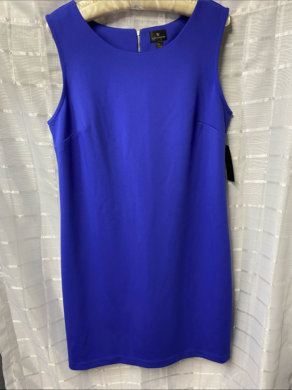 WORTHINGTON  Cobalt Blue Sleeveless Shift Dress SIZE LARGE